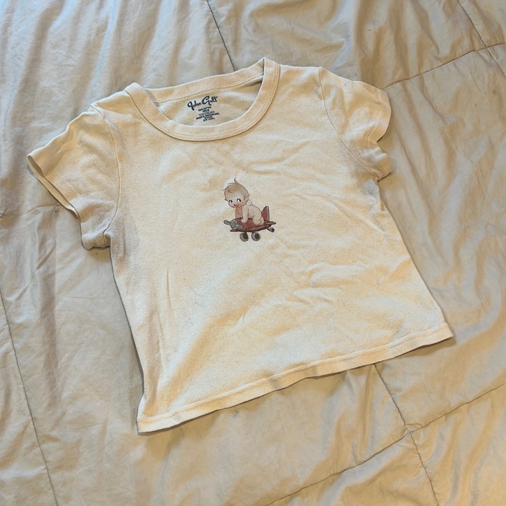 Brandy Melville cream baby graphic tee (AS IS)